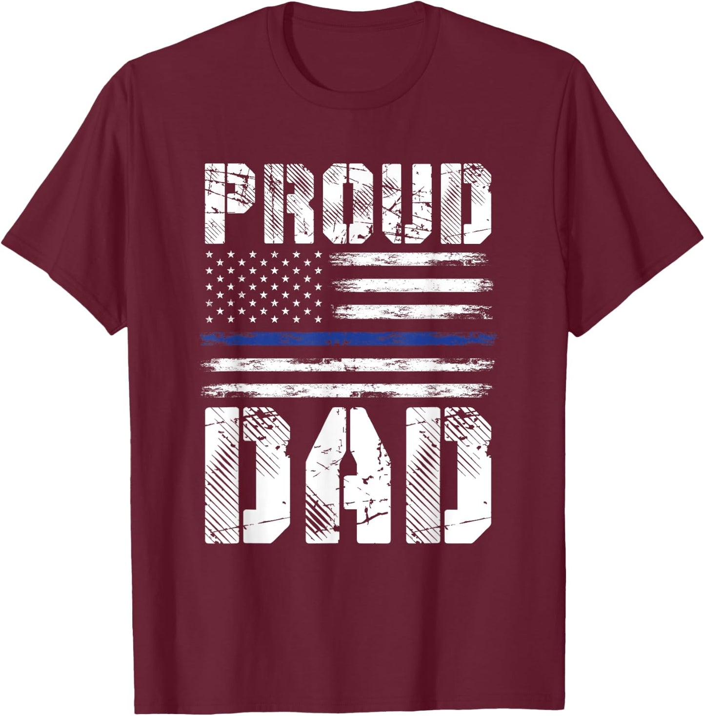 Proud Dad Police T-Shirt - T-Shirt | Maroon