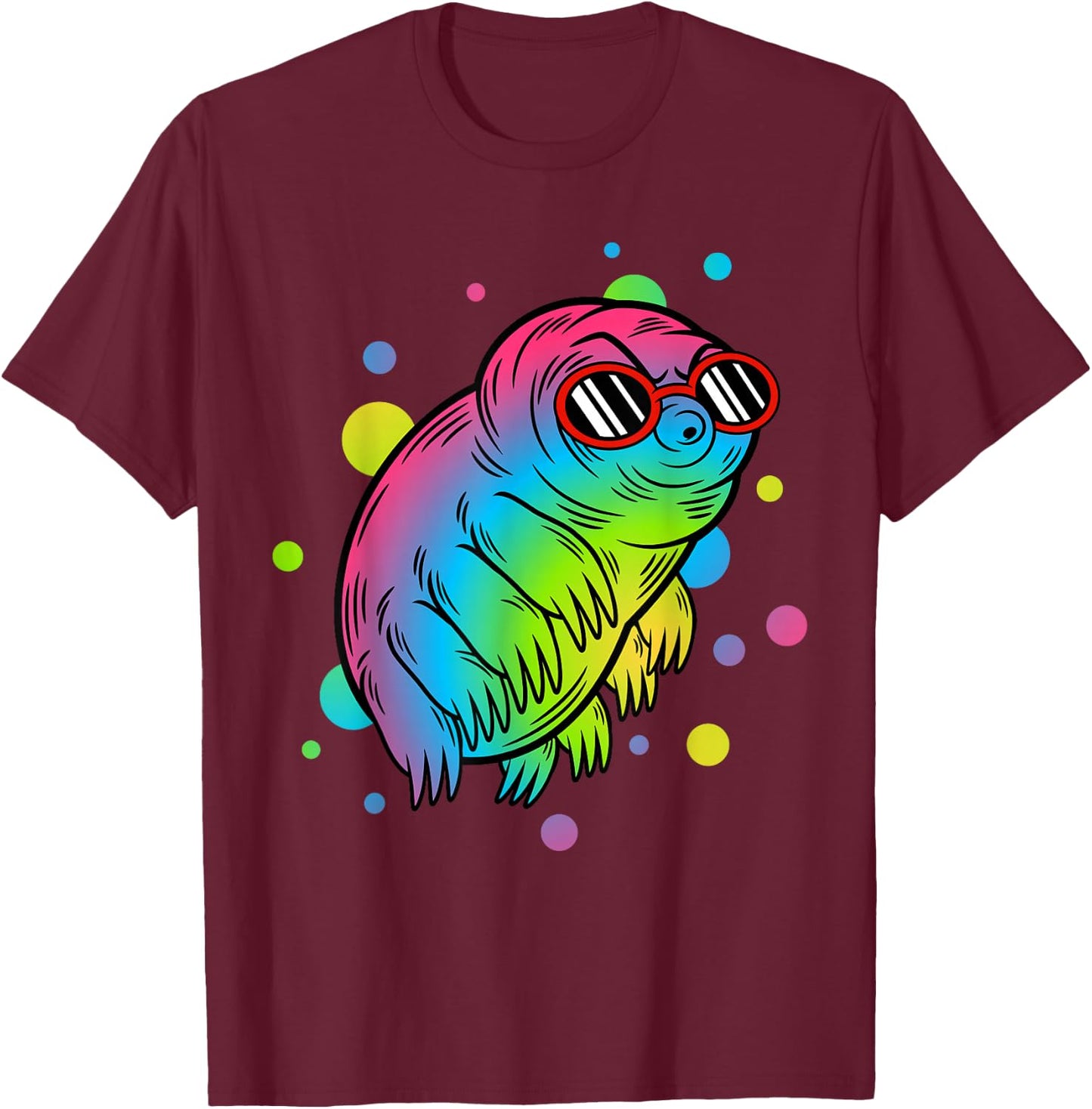 Big Rainbow Water Bear Funny Tardigrade Gift Men Women Kids T-Shirt - T-Shirt | Maroon