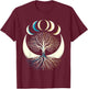 Phases Of The Moon Tree T-Shirt - T-Shirt | Maroon