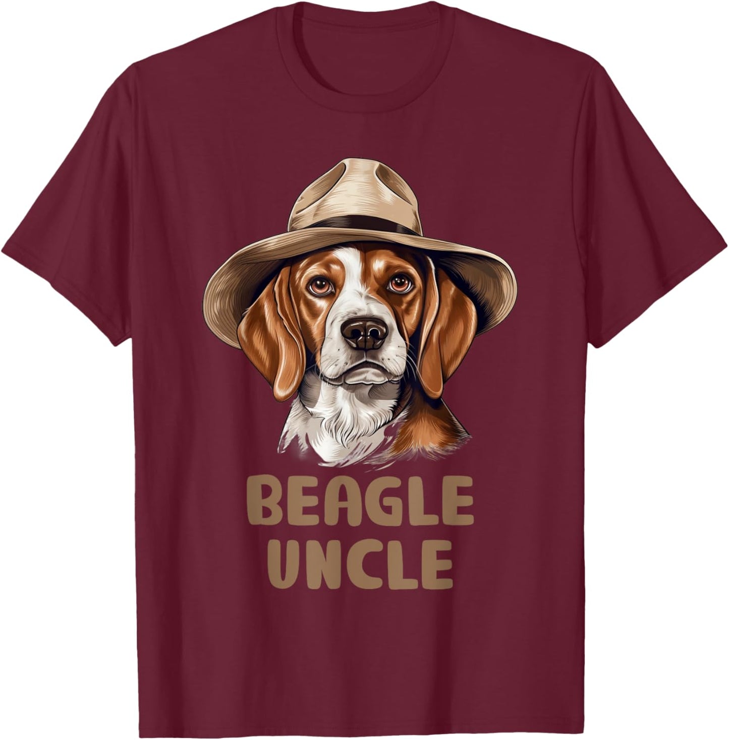 Cute Beagle Uncle Dog Lovers Gift Funny Puppy Beagle Owner Men Women Kids T-Shirt - T-Shirt | Maroon