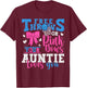 Free Throws or Pink Bows Your Auntie Loves You Gender Reveal T-Shirt - T-Shirt | Maroon