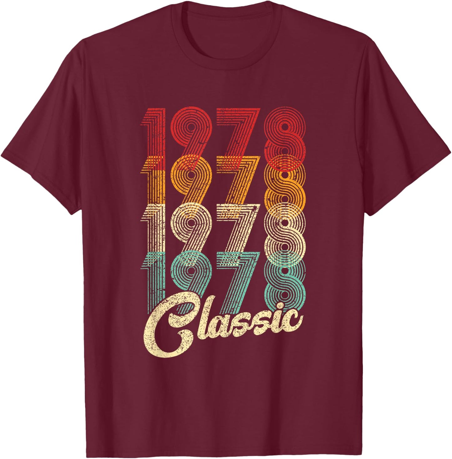48 Years Old Gifts Vintage Born In 1978 Retro 48th Birthday T-Shirt - T-Shirt | Maroon