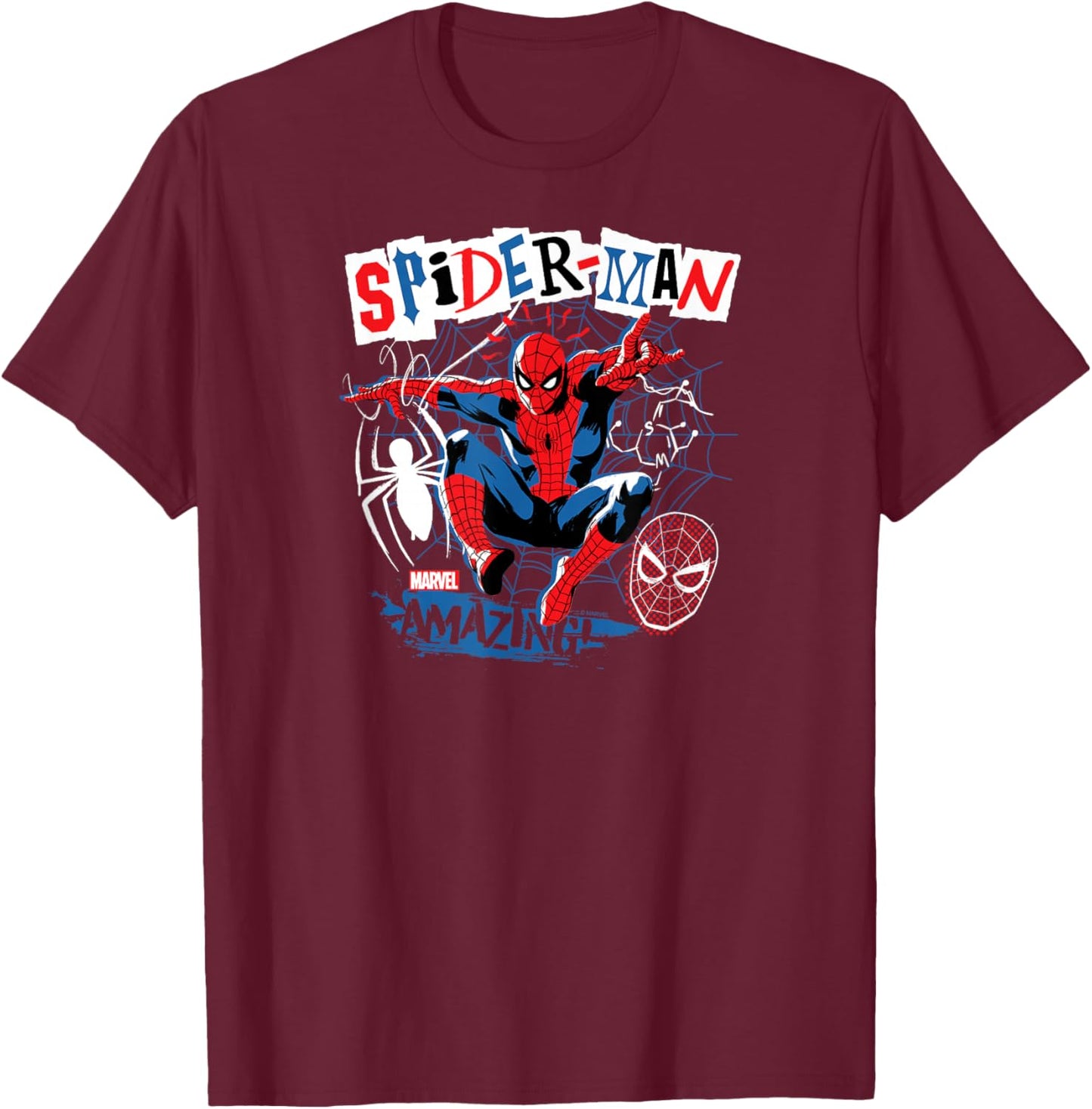 Spider-Man - Punk Poster T-Shirt - T-Shirt | Maroon