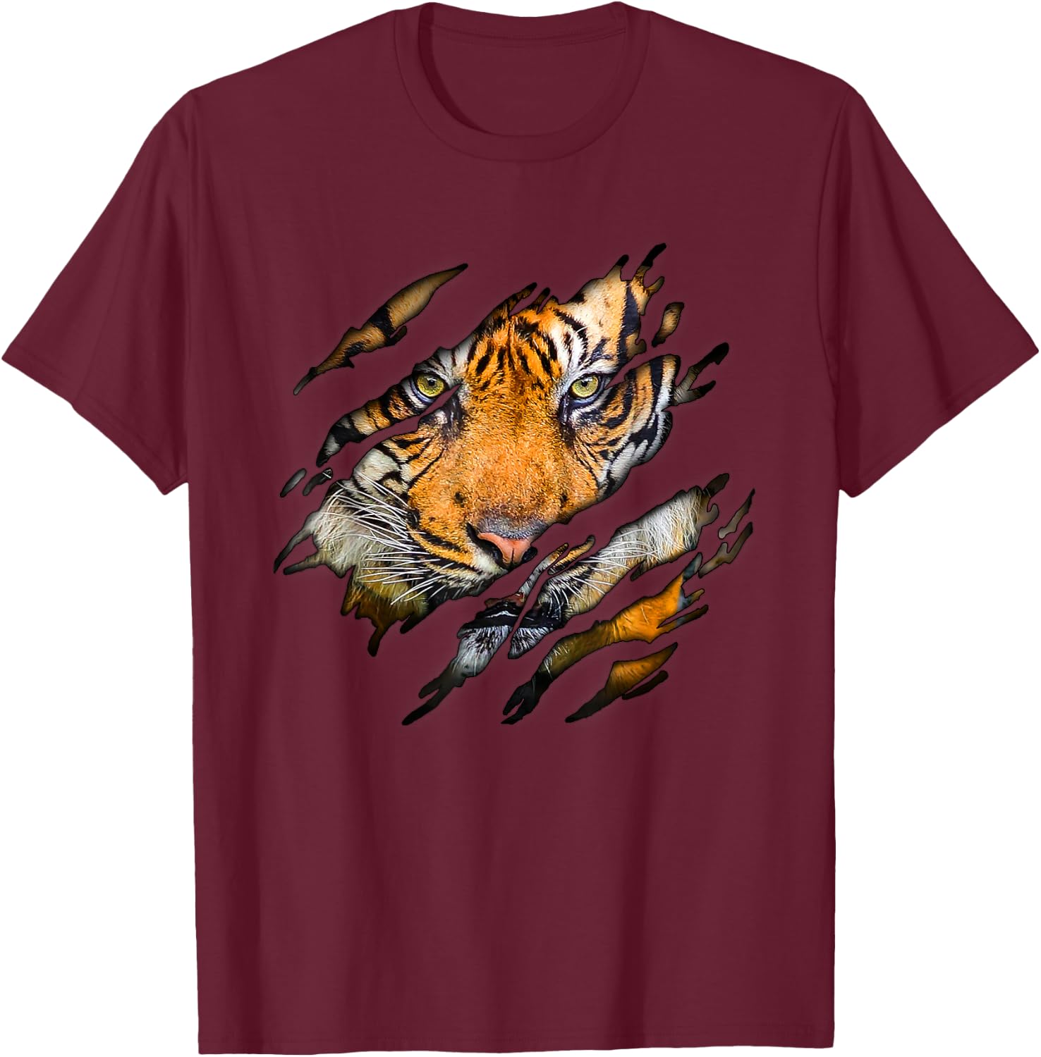 Tiger in Me Design, Tigerdesign T-Shirt - T-Shirt | Maroon