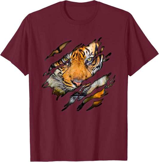 Tiger in Me Design, Tigerdesign T-Shirt - T-Shirt | Maroon