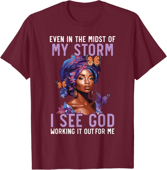 African Christian Afro American Black Pride Christianity T-Shirt - T-Shirt | Maroon
