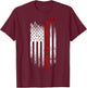 Ice Hockey Stick USA Flag Sports Patriotic Hockey Player T-Shirt - T-Shirt | Maroon