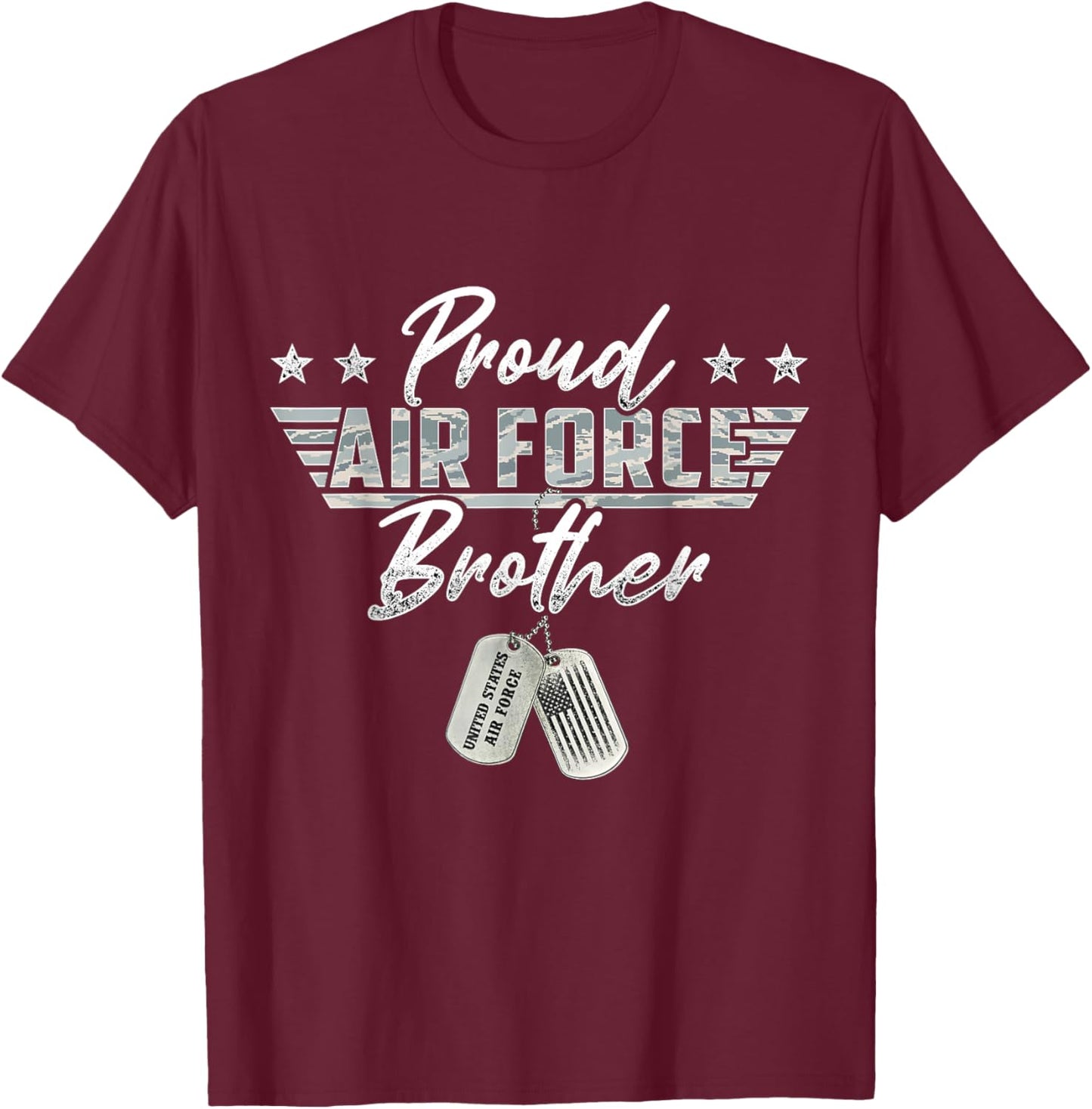 Proud Air Force Brother Military Air Force Family Matching T-Shirt - T-Shirt | Maroon