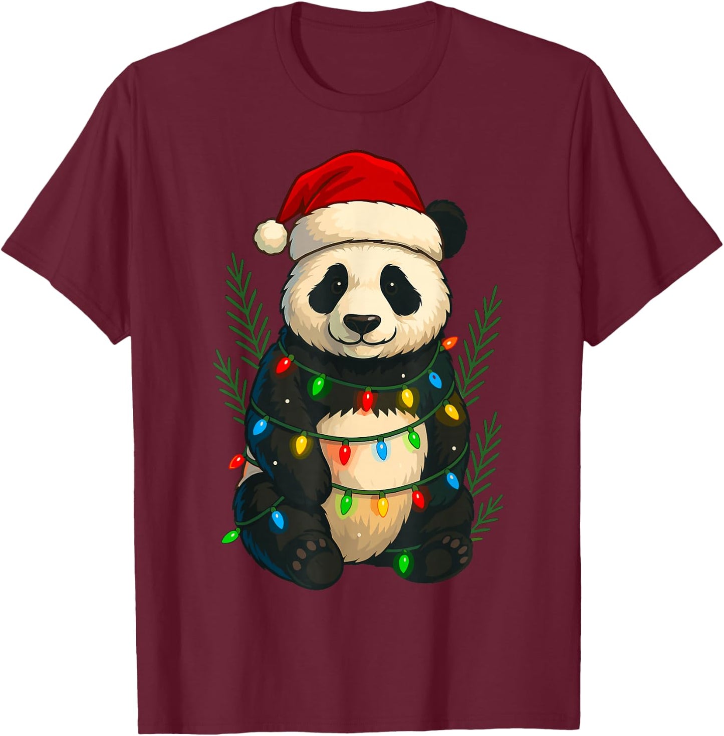Christmas Panda T-Shirt - T-Shirt | Maroon