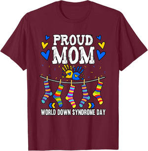 Down Syndrome Awareness Mom T-Shirt - T-Shirt | Maroon