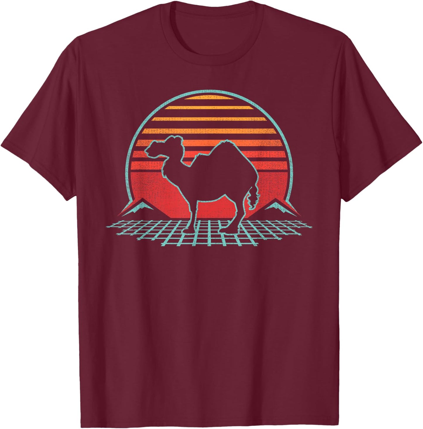 Camel Lover Animal Retro Vintage 80s Style T-Shirt - T-Shirt | Maroon