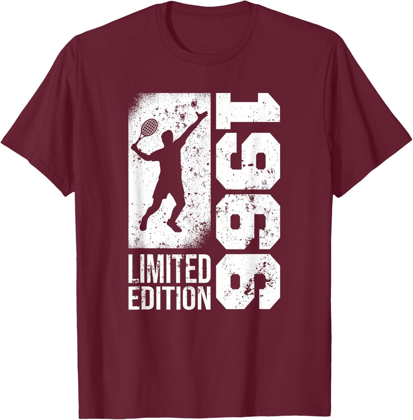Tennisplayer Vintage born 1966 Birthday Tennis-Balls Tennis T-Shirt - T-Shirt | Maroon