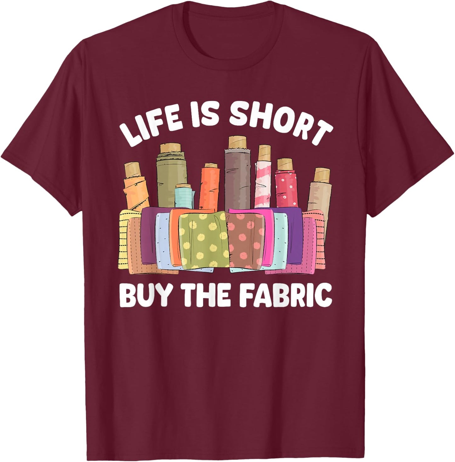 Cool Quilting Art Women Sewer Quilter Fabric Sewing T-Shirt - T-Shirt | Maroon