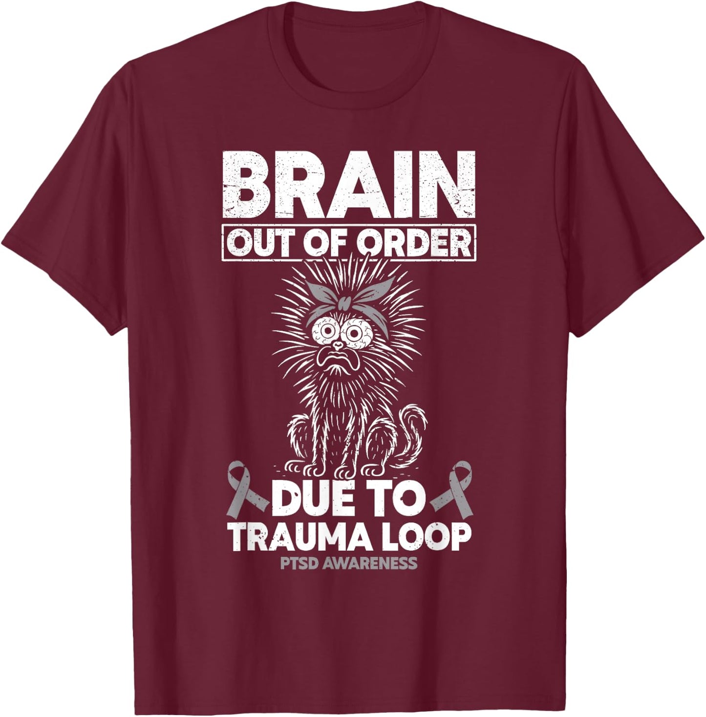 Post Traumatic Stress Disorder PTSD Awareness T-Shirt - T-Shirt | Maroon