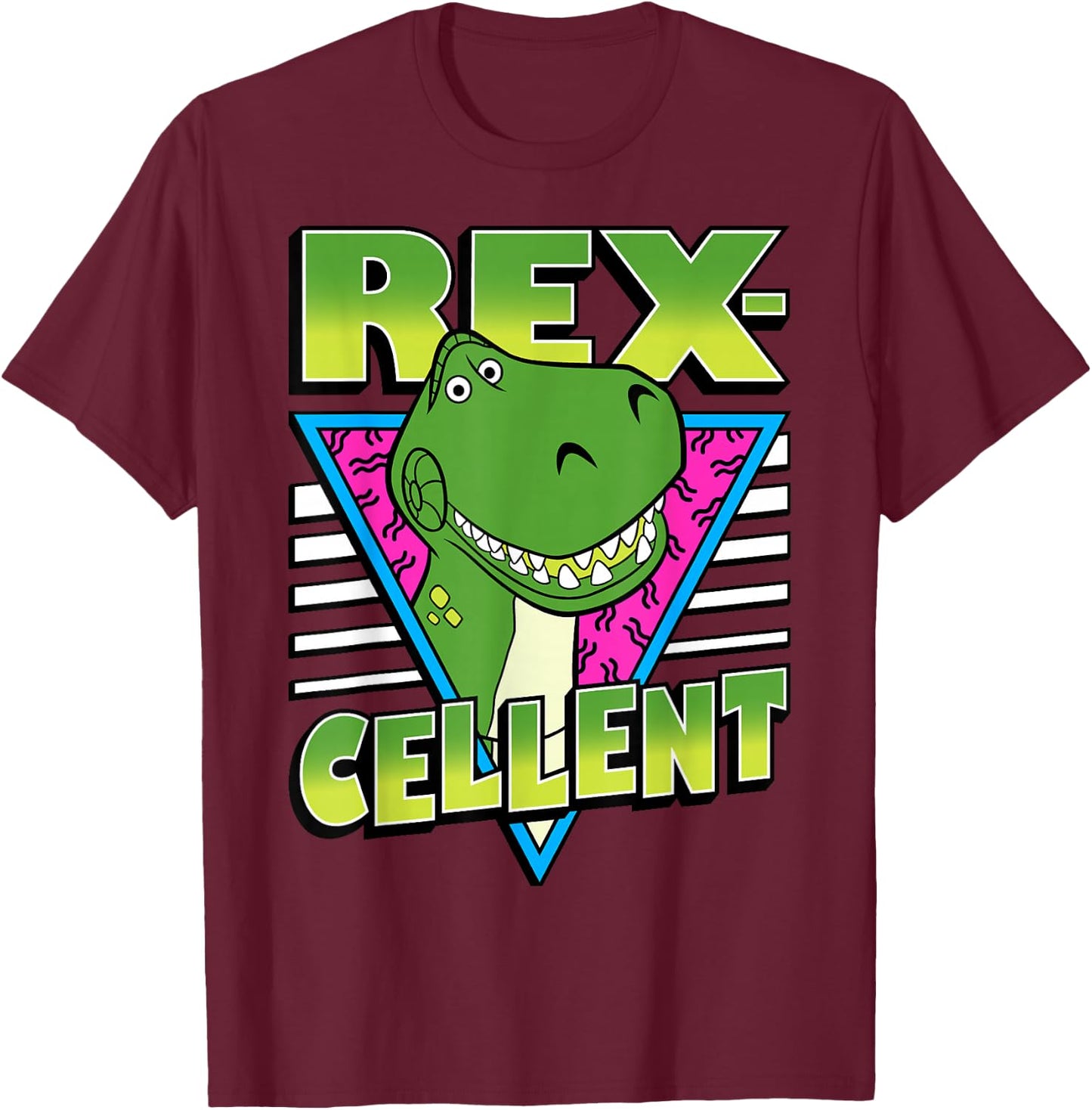 Disney Pixar Toy Story 4 Retro REX-Cellent Portrait T-Shirt - T-Shirt | Maroon