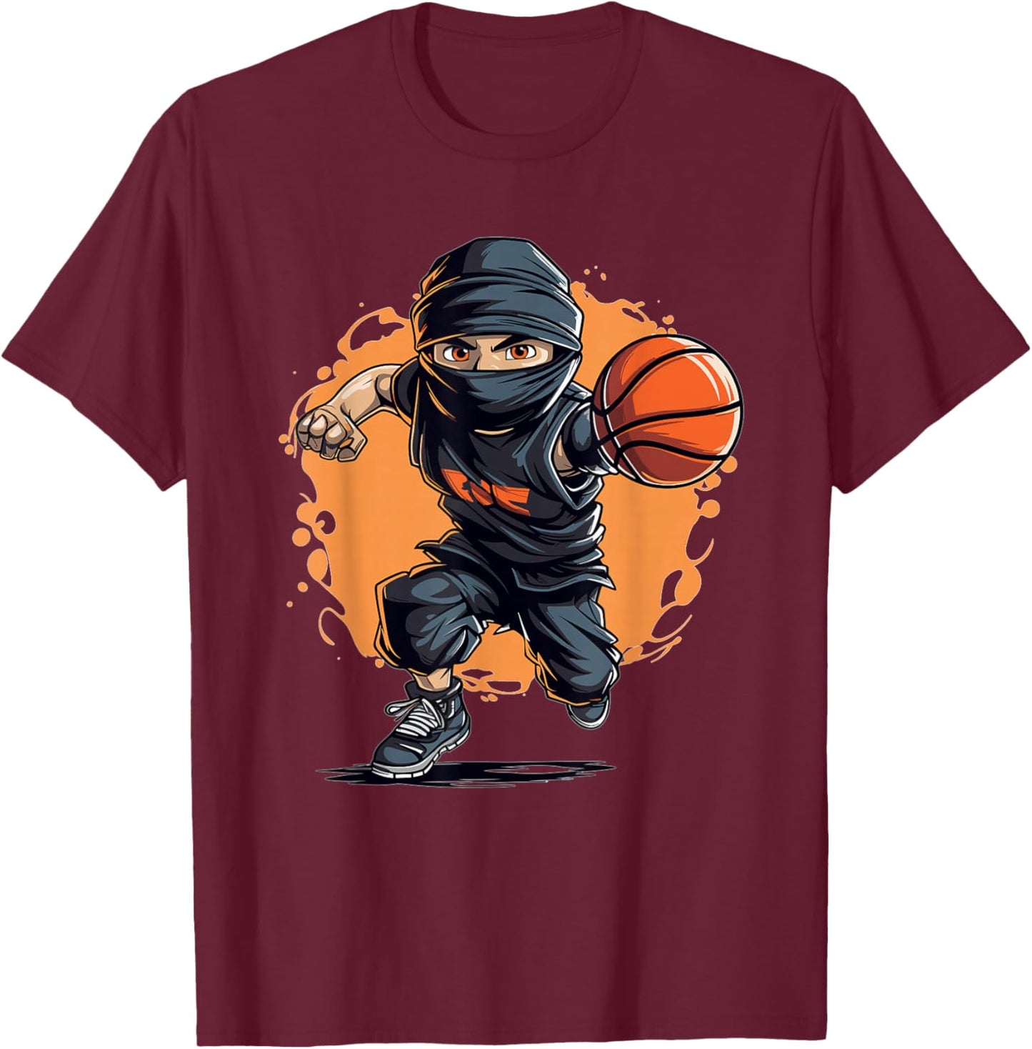 Kids Ninja Basketball T-Shirt - T-Shirt | Maroon