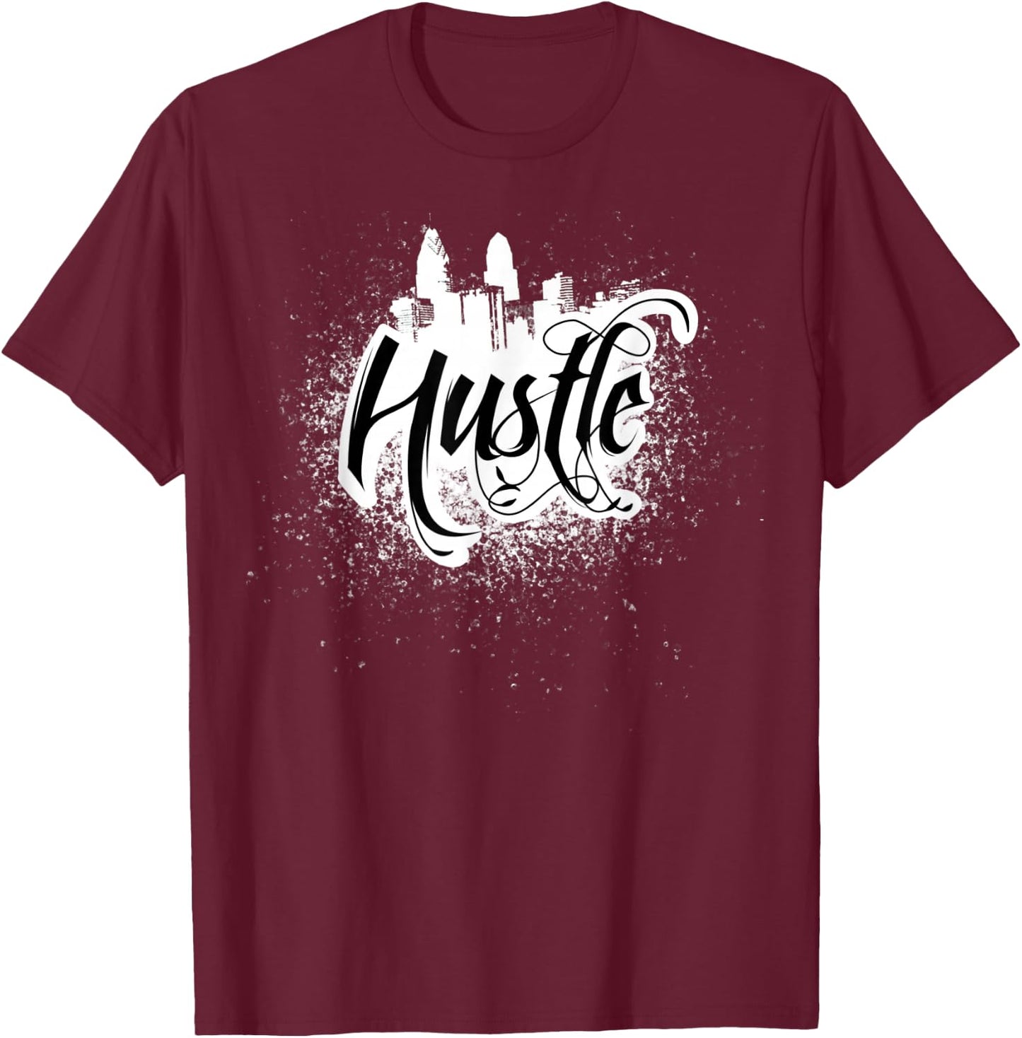 Hustle Shirt Tattoo Art Grunge T-Shirt - T-Shirt | Maroon
