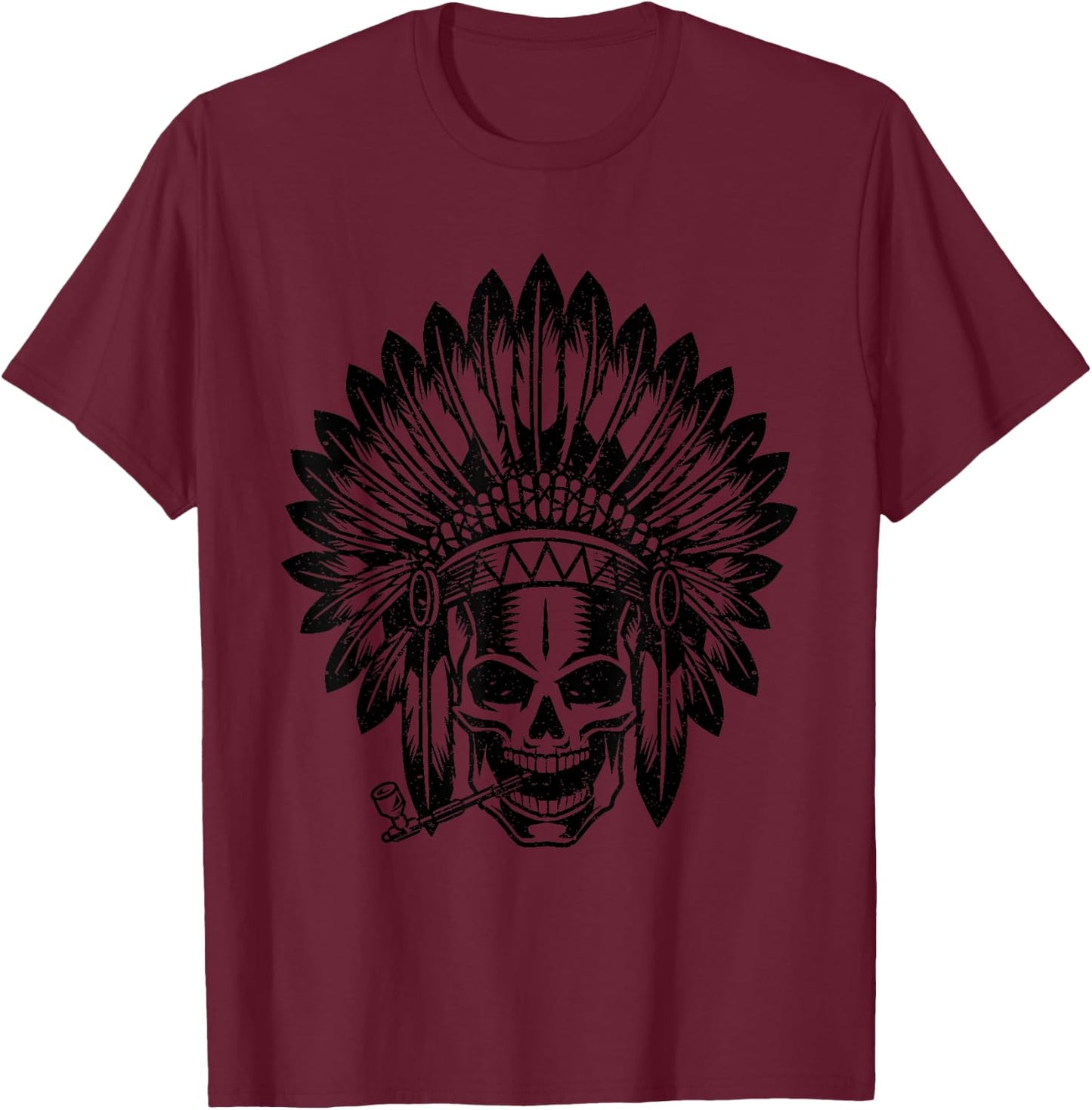 Native American Indian Culture Pipe Shaman Chiefs Spirit T-Shirt - T-Shirt | Maroon