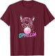 OPHELIA - Adorable girl name with cute Cat T-Shirt - T-Shirt | Maroon