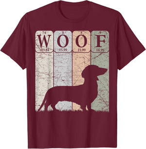 Dachshund Dog Periodic Table Elements Dog Lover Woof T-Shirt - T-Shirt | Maroon