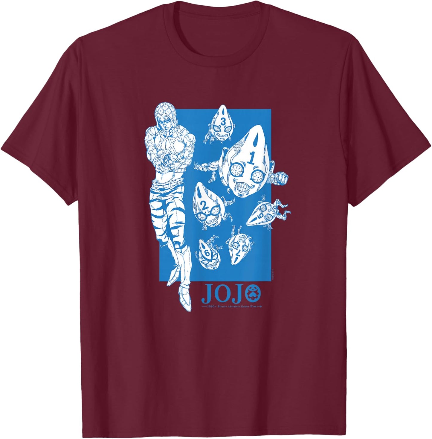 JoJo's Bizarre Adventure Mista Six Bullets Anime T-Shirt - T-Shirt | Maroon
