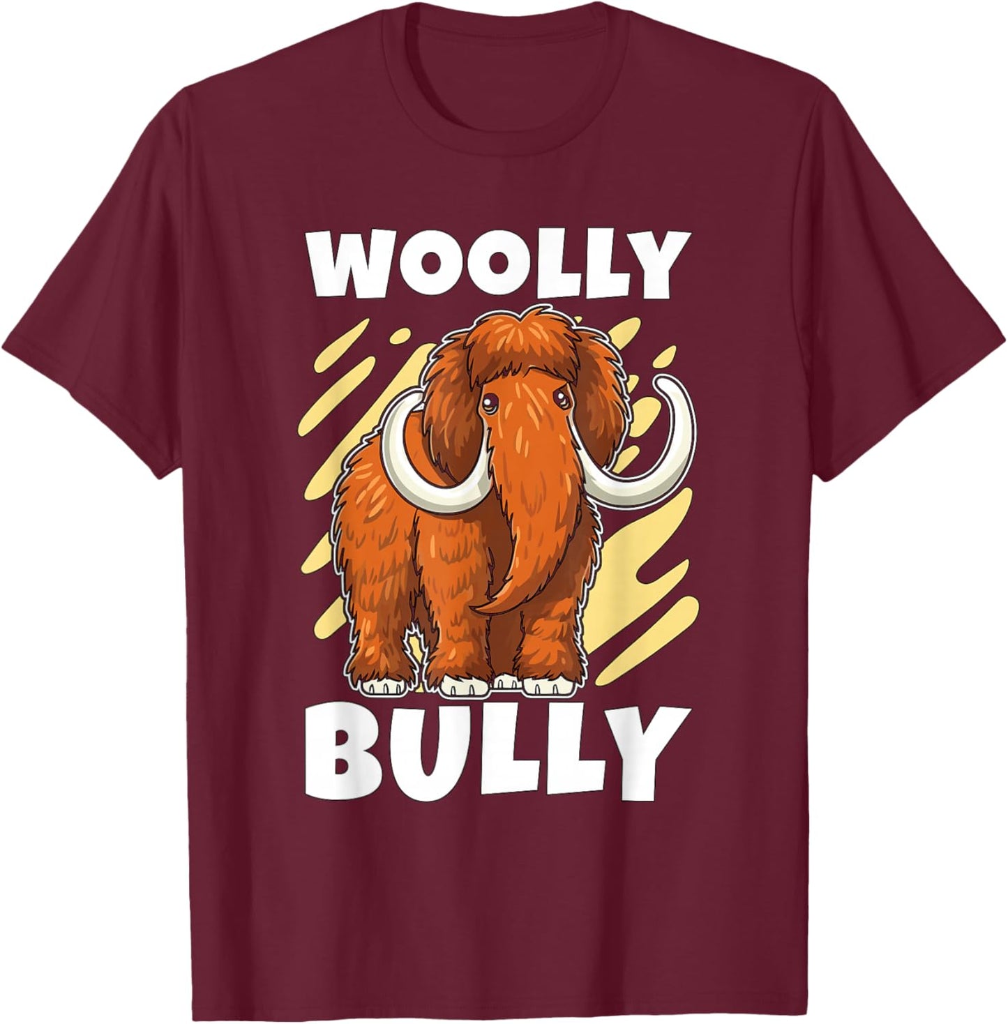 Woolly Bully Stone Elephant Prehistoric Woolly Mammoth T-Shirt - T-Shirt | Maroon