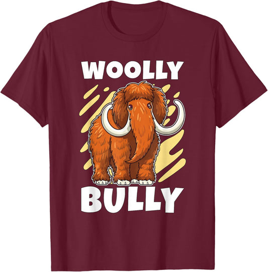 Woolly Bully Stone Elephant Prehistoric Woolly Mammoth T-Shirt - T-Shirt | Maroon
