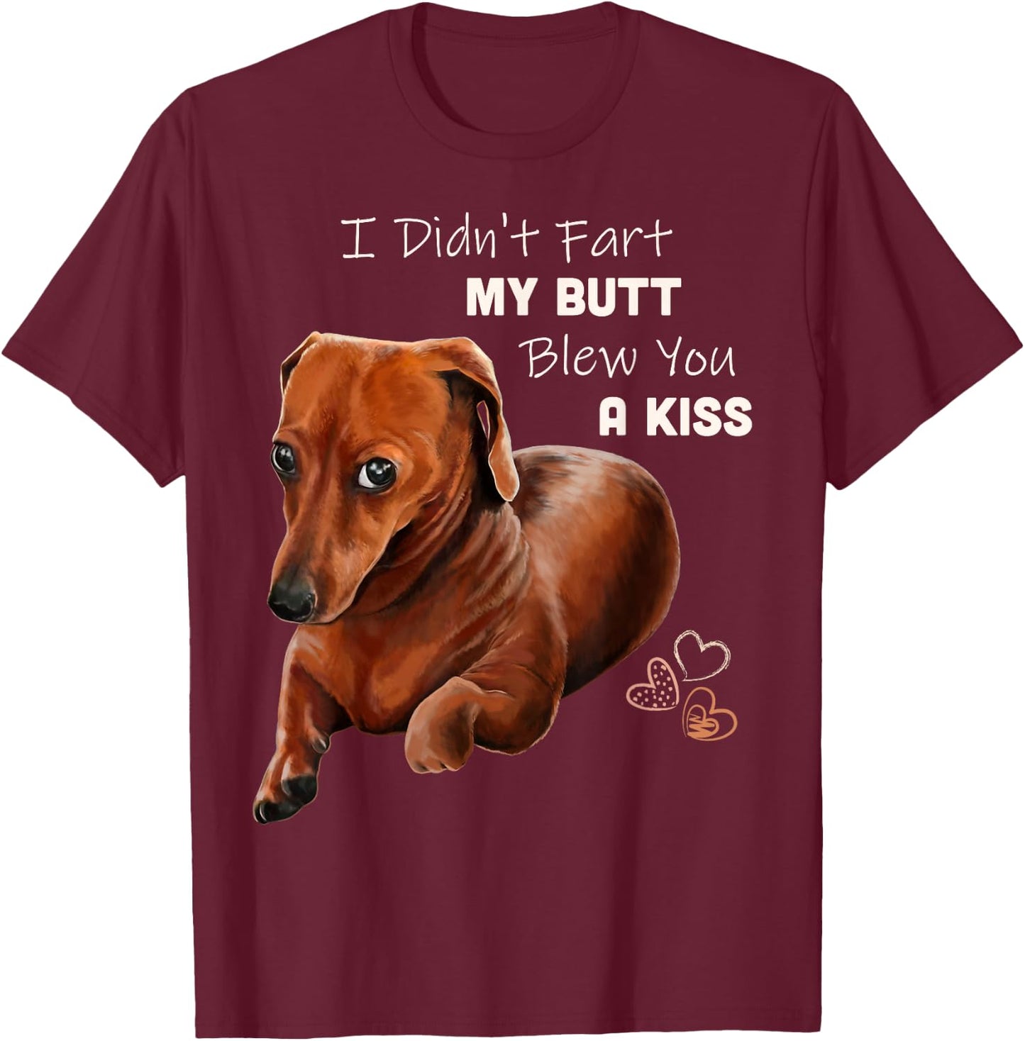 Floppy Tail Dog Women T-Shirt - T-Shirt | Maroon