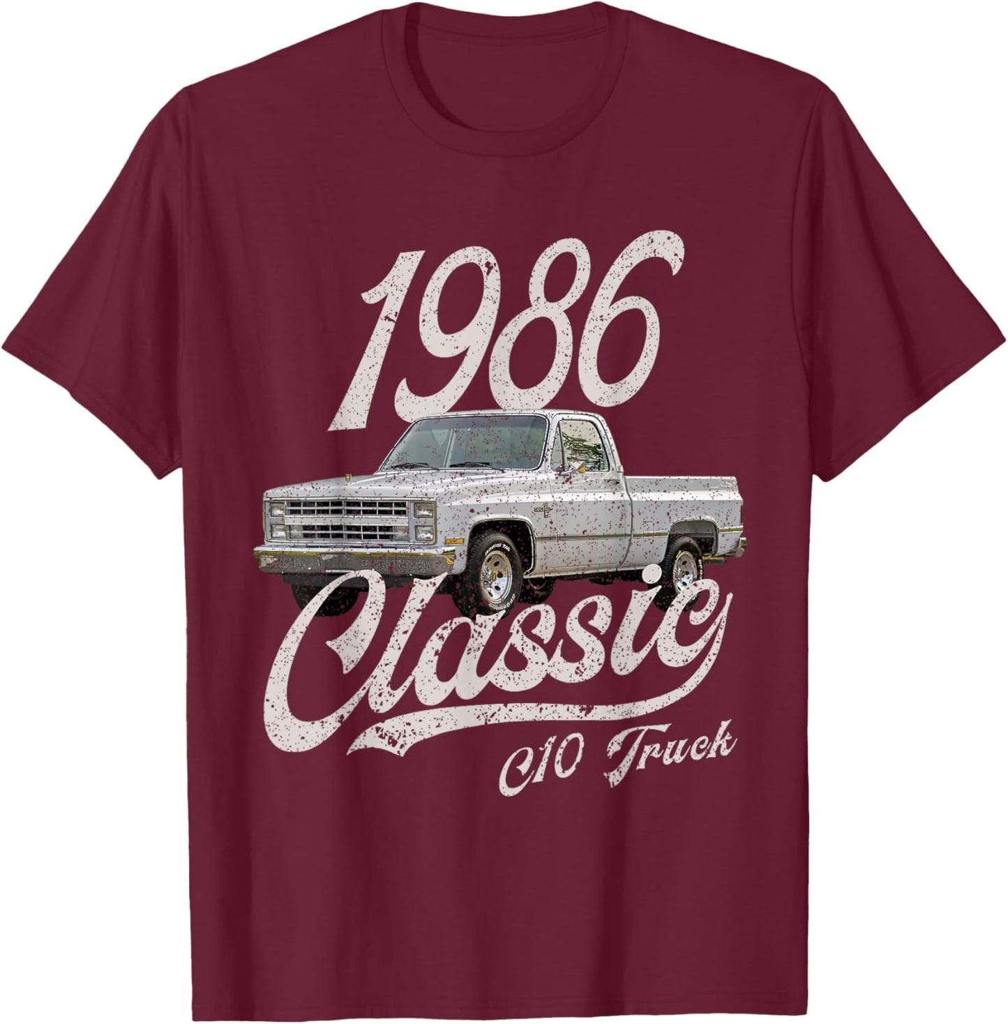 1986 86 C10 Truck T-Shirt - T-Shirt | Maroon