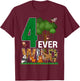 4 Ever Wild Birthday Decorations Boy Zoo 4th Birthday Party T-Shirt - T-Shirt | Maroon