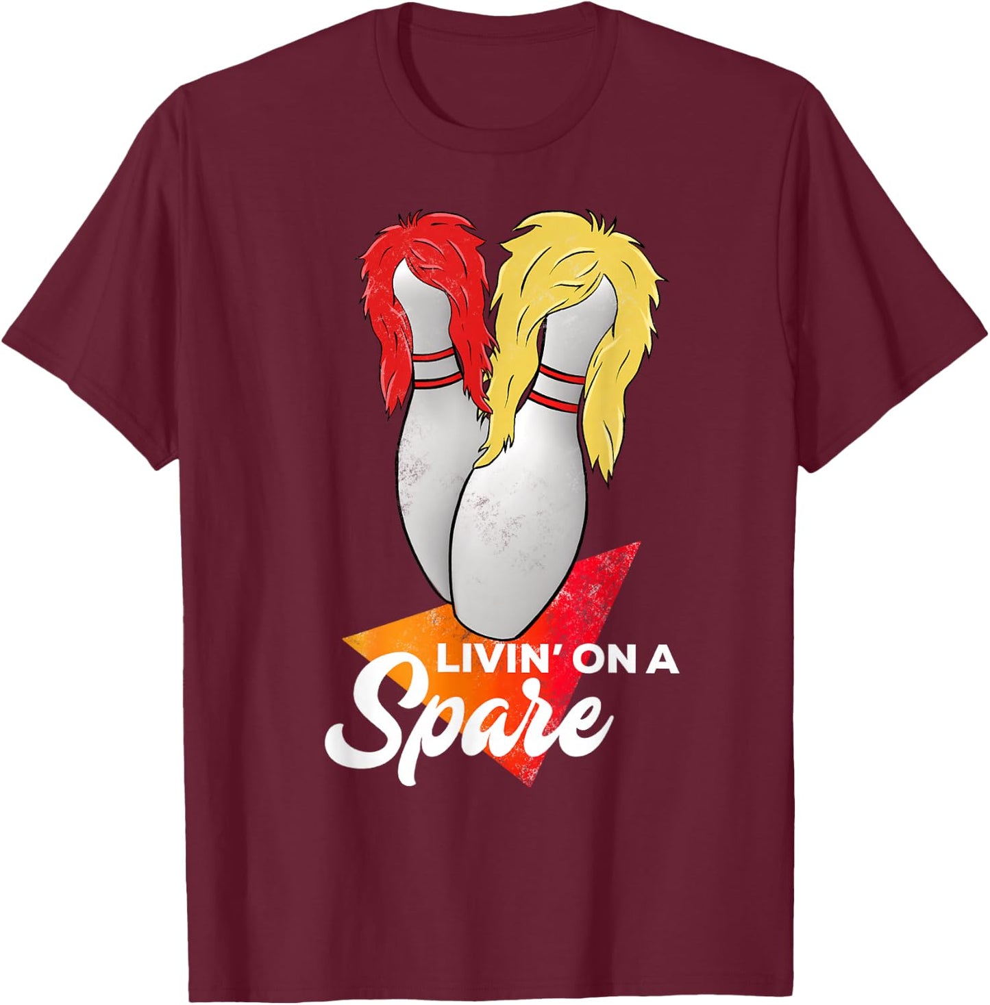 Living On A Spare Bowling League Team T-Shirt - T-Shirt | Maroon