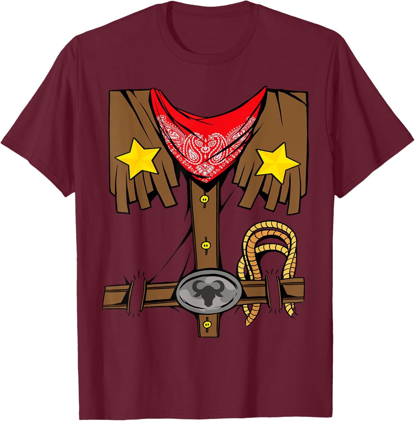 Rodeo Outfit Wild Western Cowboy Cowgirl Halloween Costume T-Shirt - T-Shirt | Maroon