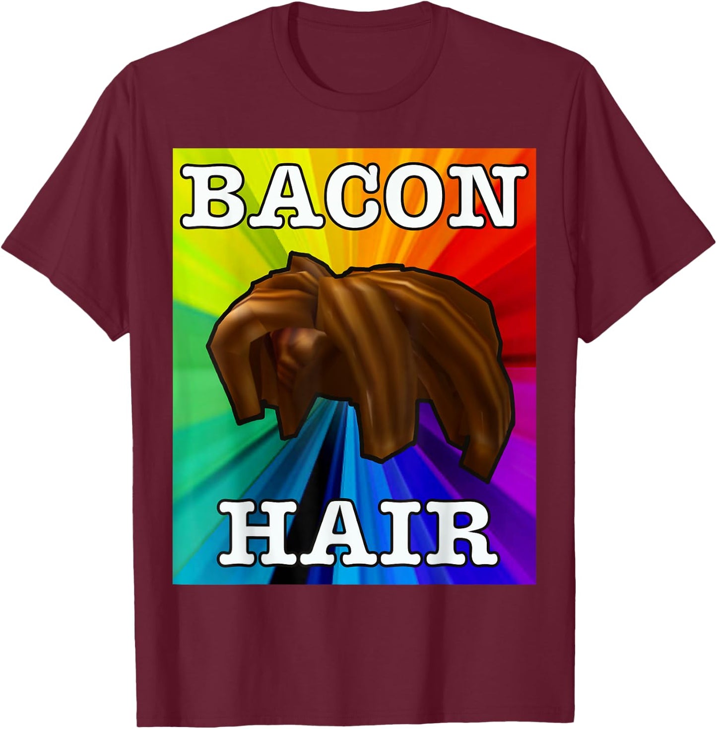 Colorful bacon hair design for boy or girl gamers T-Shirt - T-Shirt | Maroon