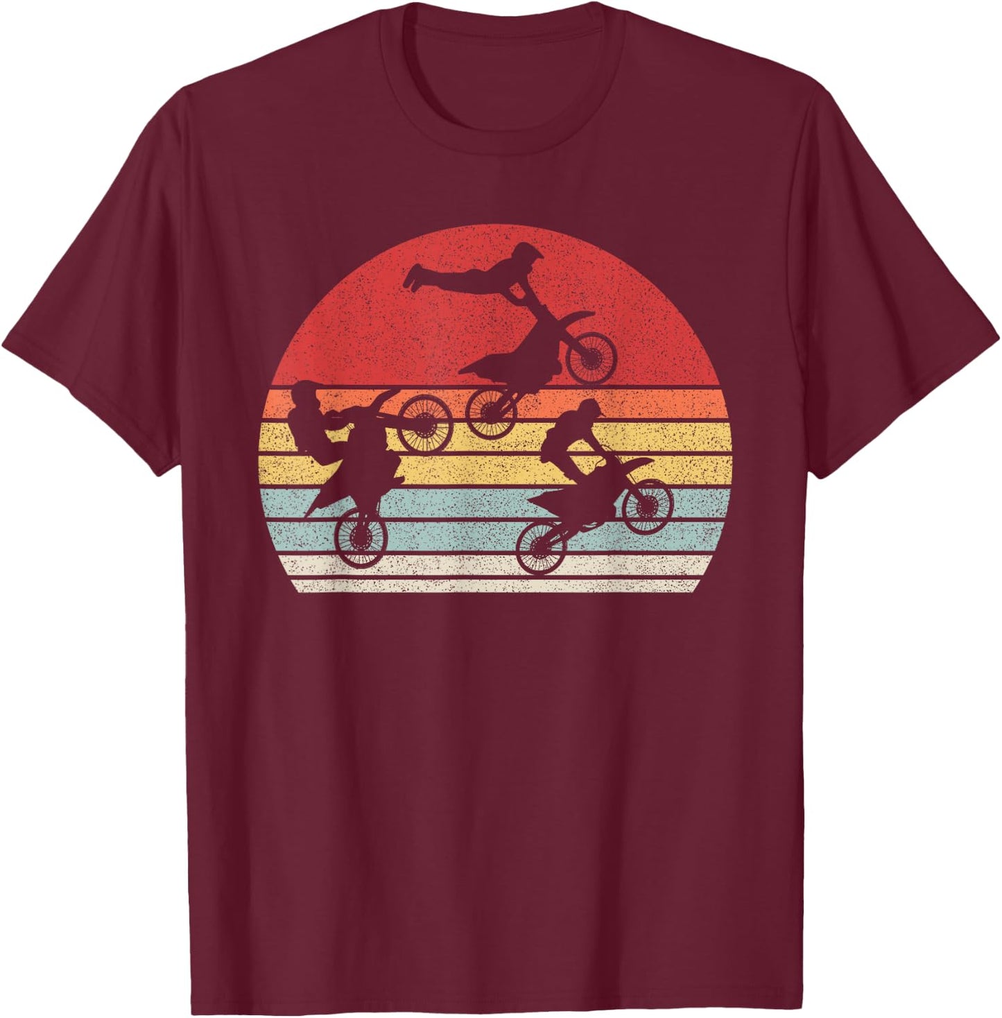 Vintage Retro Dirt Bike Boys Kids Gifts Motocross T-Shirt - T-Shirt | Maroon