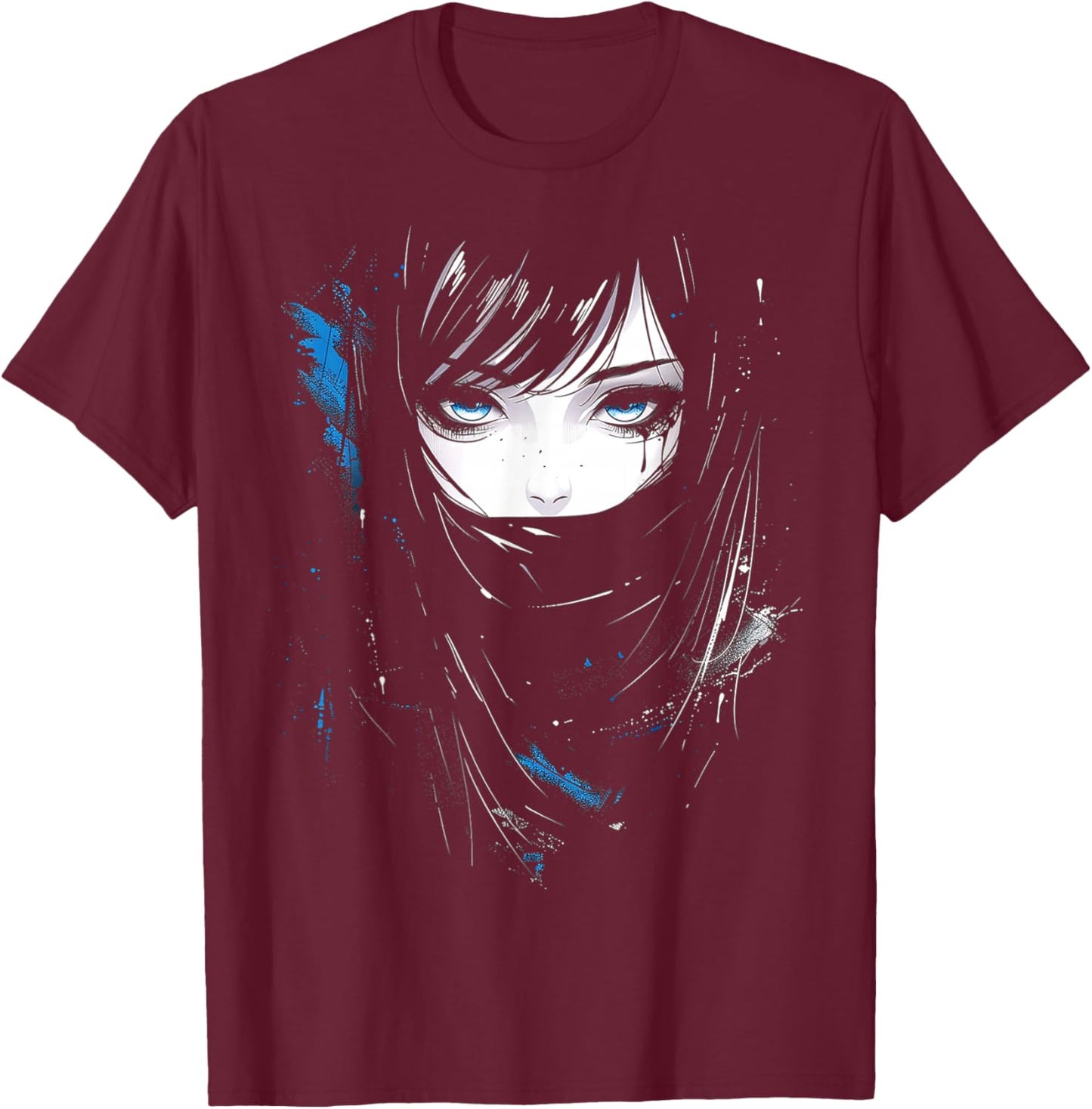 Anime Manga Motif Art Anime T-Shirt - T-Shirt | Maroon