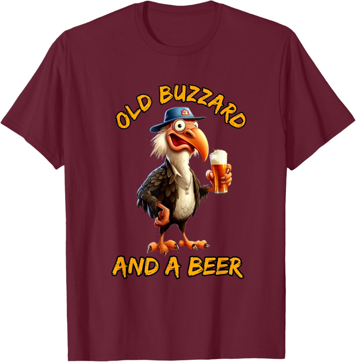 Grandpa Old Buzzard And Beer Old Man Beer Lovers Senior T-Shirt - T-Shirt | Maroon