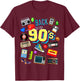 Men's Women's Kids Vintage Retro Back To 90's Graphic Design T-Shirt - T-Shirt | Maroon
