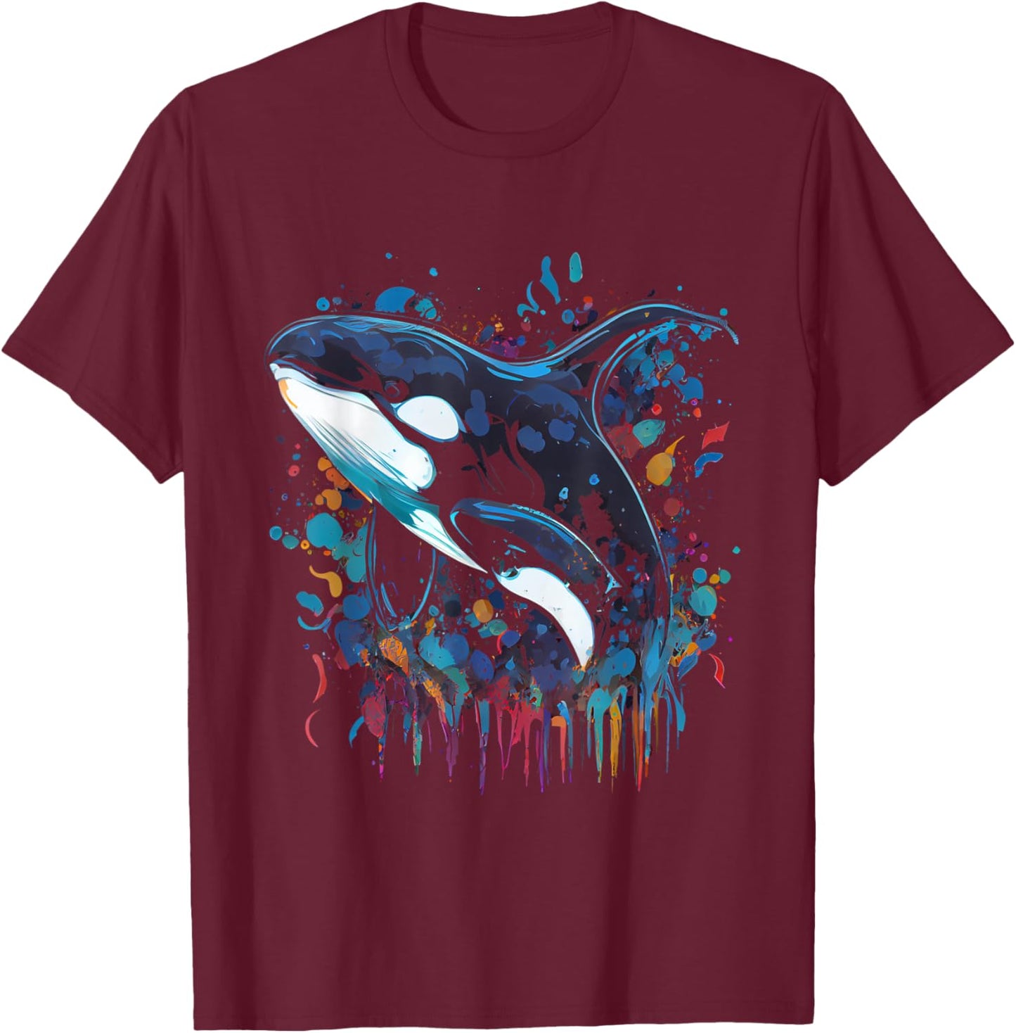 Orca whale fish favorite animal fan orca favorite whale T-Shirt - T-Shirt | Maroon