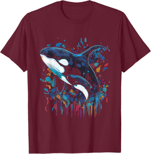 Orca whale fish favorite animal fan orca favorite whale T-Shirt - T-Shirt | Maroon