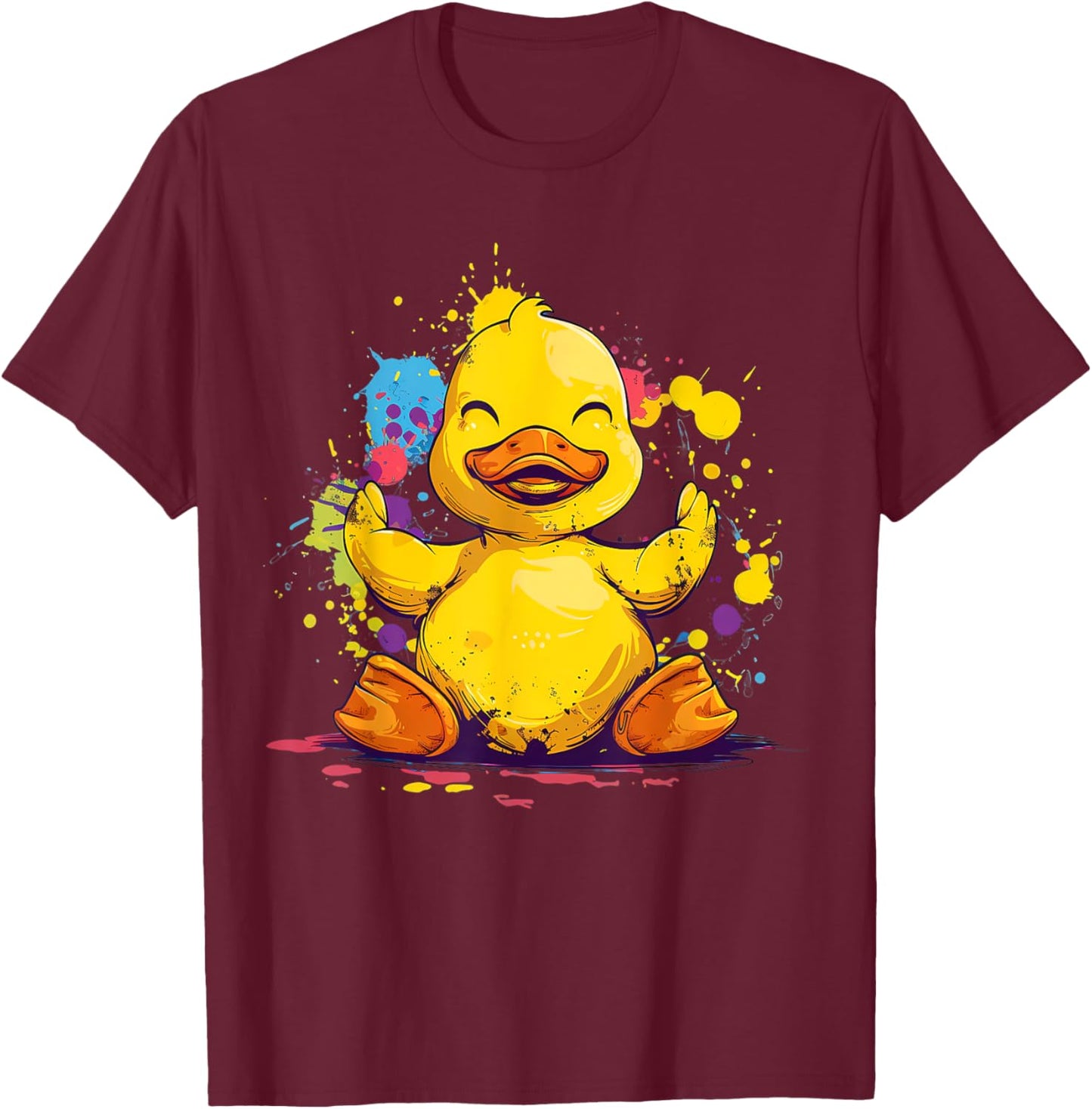 Rubber Duck Rubber Duckie Watercolor Rubber Duckling T-Shirt - T-Shirt | Maroon