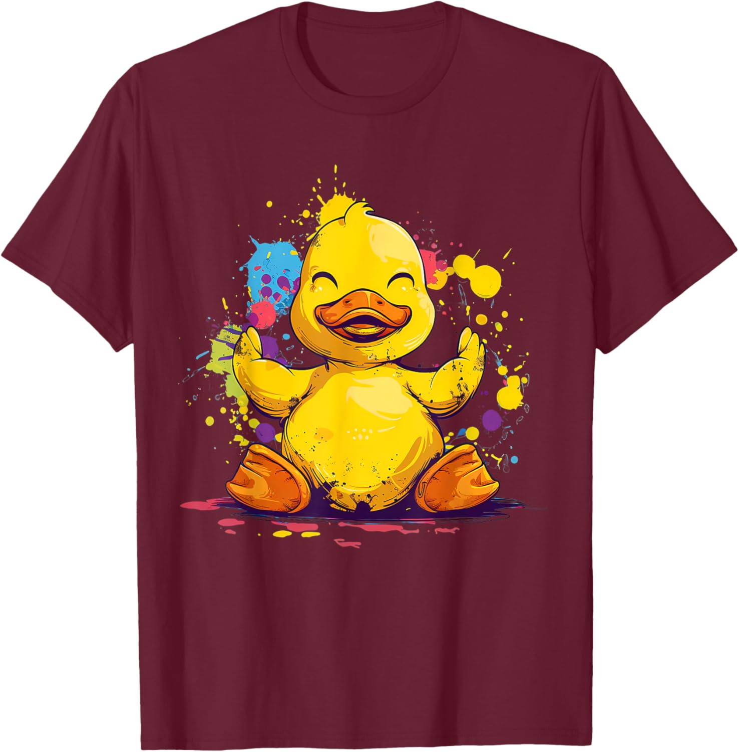 Rubber Duck Rubber Duckie Watercolor Rubber Duckling T-Shirt - T-Shirt | Maroon
