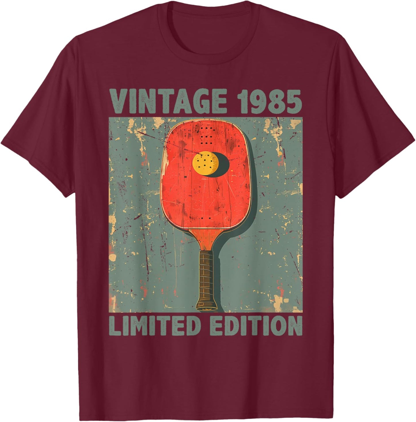 40 Years Old Gift Vintage 1985 Pickleball 41st Birthday T-Shirt - T-Shirt | Maroon