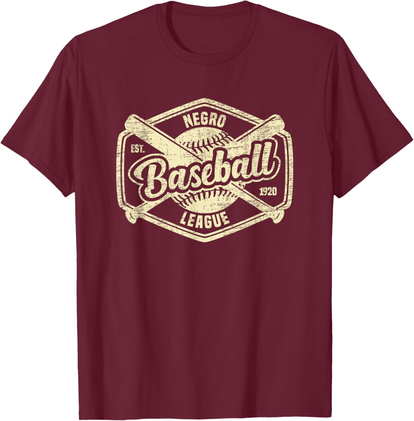 Vintage Negro League Baseball Apparel Black History Month T-Shirt - T-Shirt | Maroon