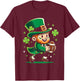 Leprechaun Playing Football St Patricks Day Shamrock Men Boy T-Shirt - T-Shirt | Maroon