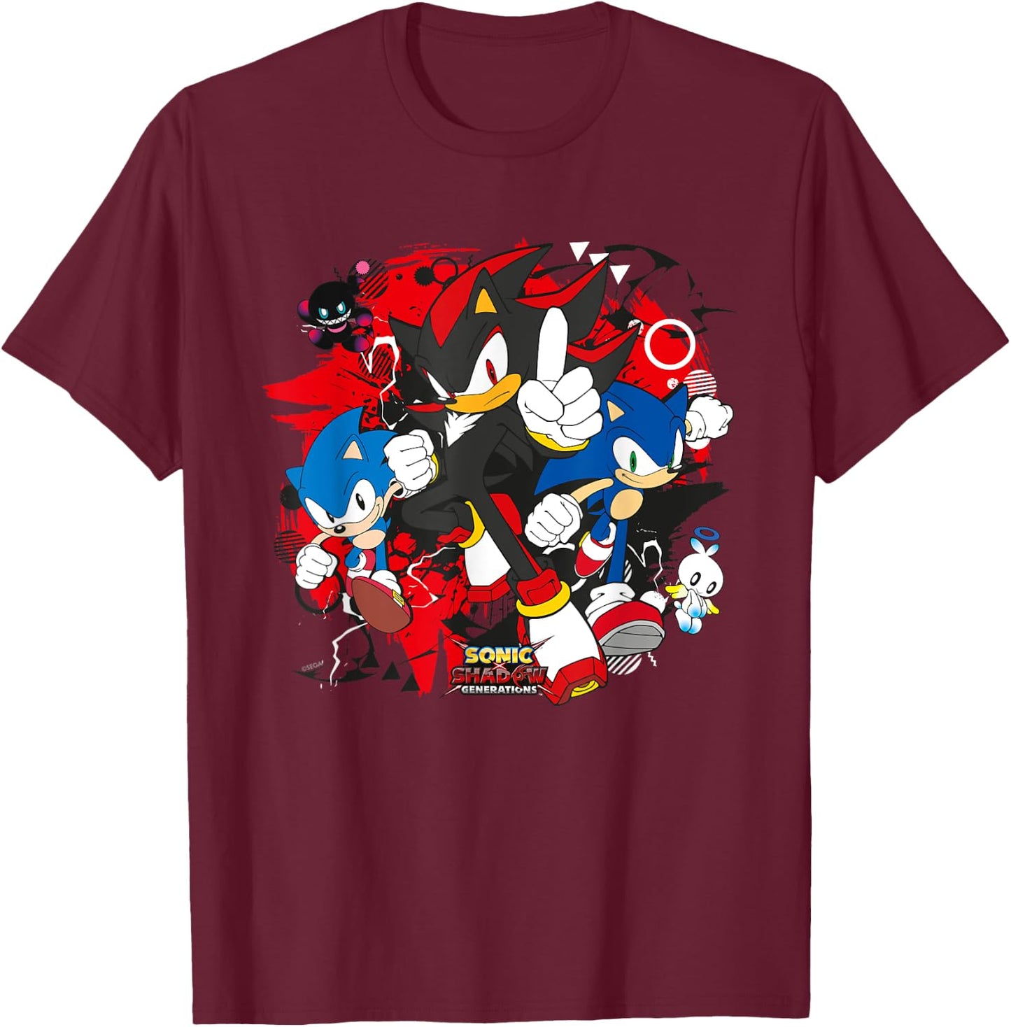Sonic the Hedgehog, Sonic X Shadow Generations - Game On T-Shirt - T-Shirt | Maroon