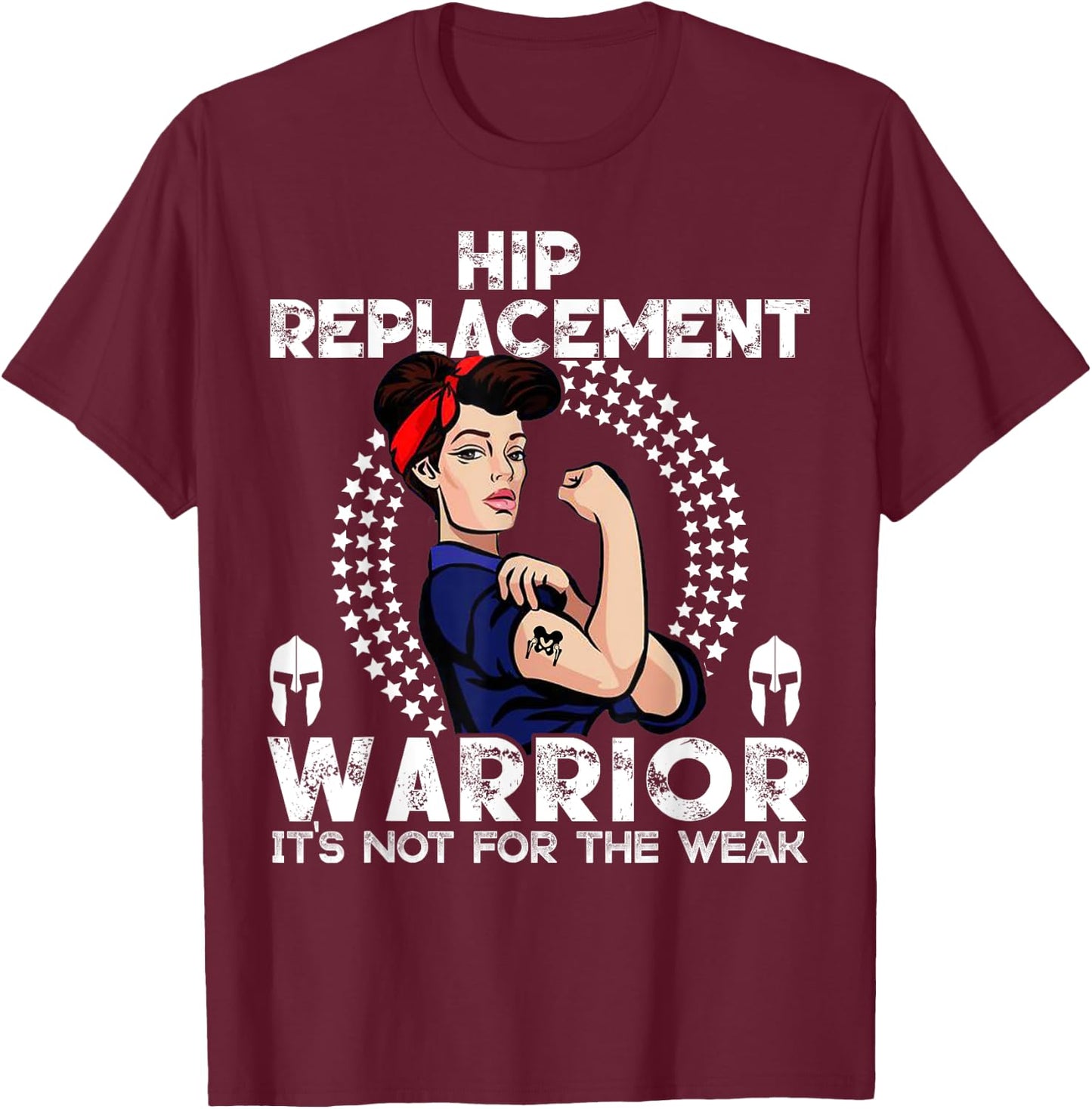 Hip Replacement women Warrior Awareness Gift T-Shirt - T-Shirt | Maroon