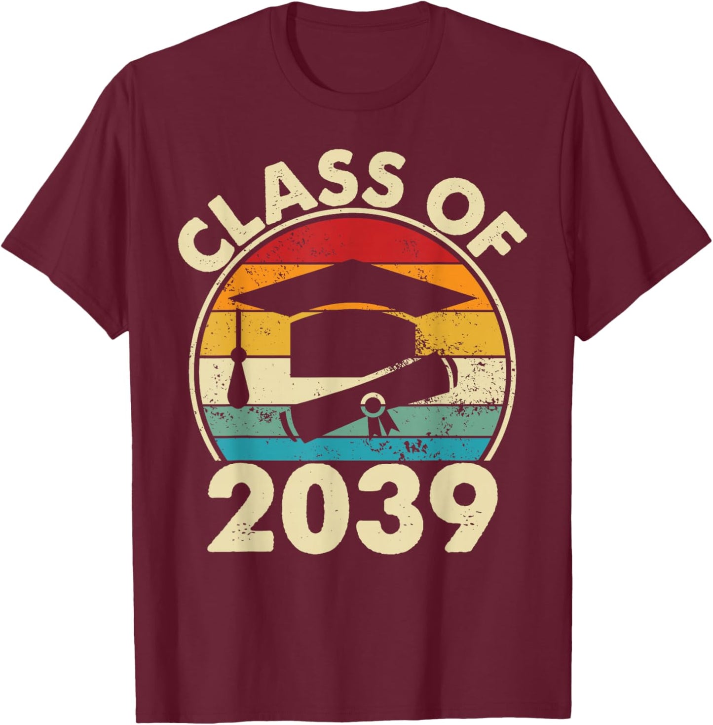 Class Of 2039 Pre-K Graduate Preschool Boys Girls Graduation T-Shirt - T-Shirt | Maroon