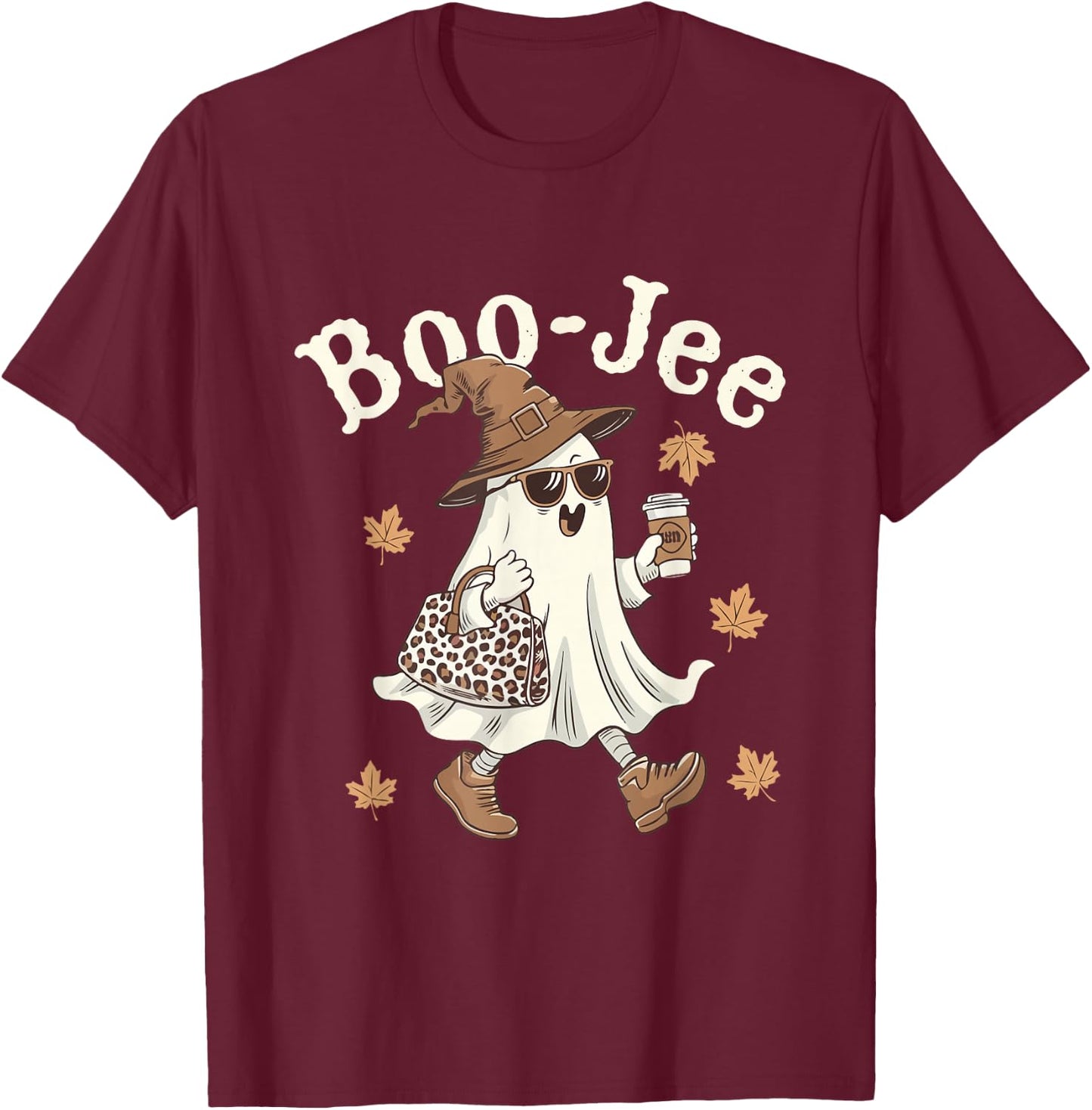 Cute Boo-Jee Tumbler Ghost Boujee Halloween Girl Women T-Shirt - T-Shirt | Maroon