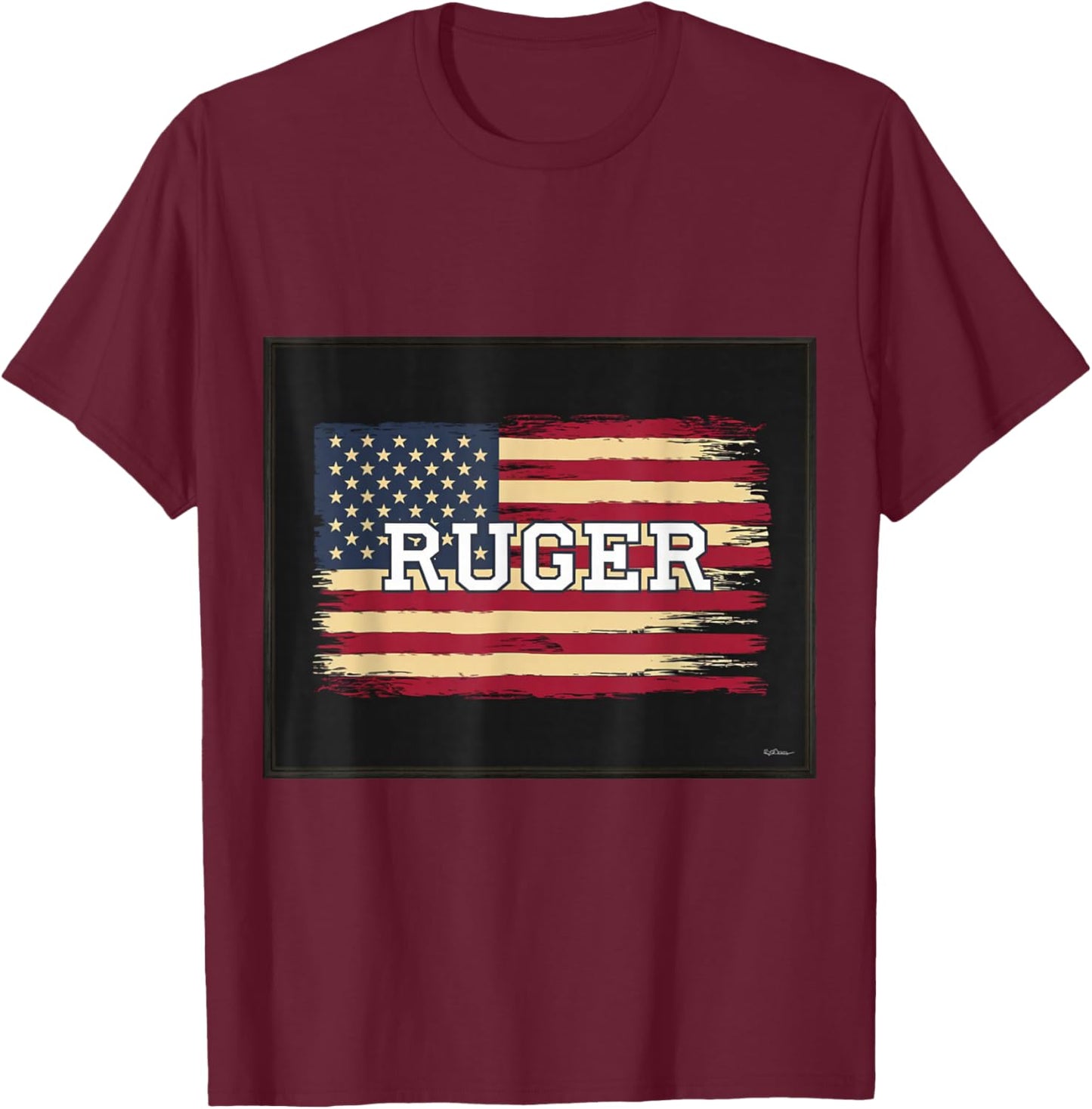 Ruger Family American Flag T-Shirt - T-Shirt | Maroon
