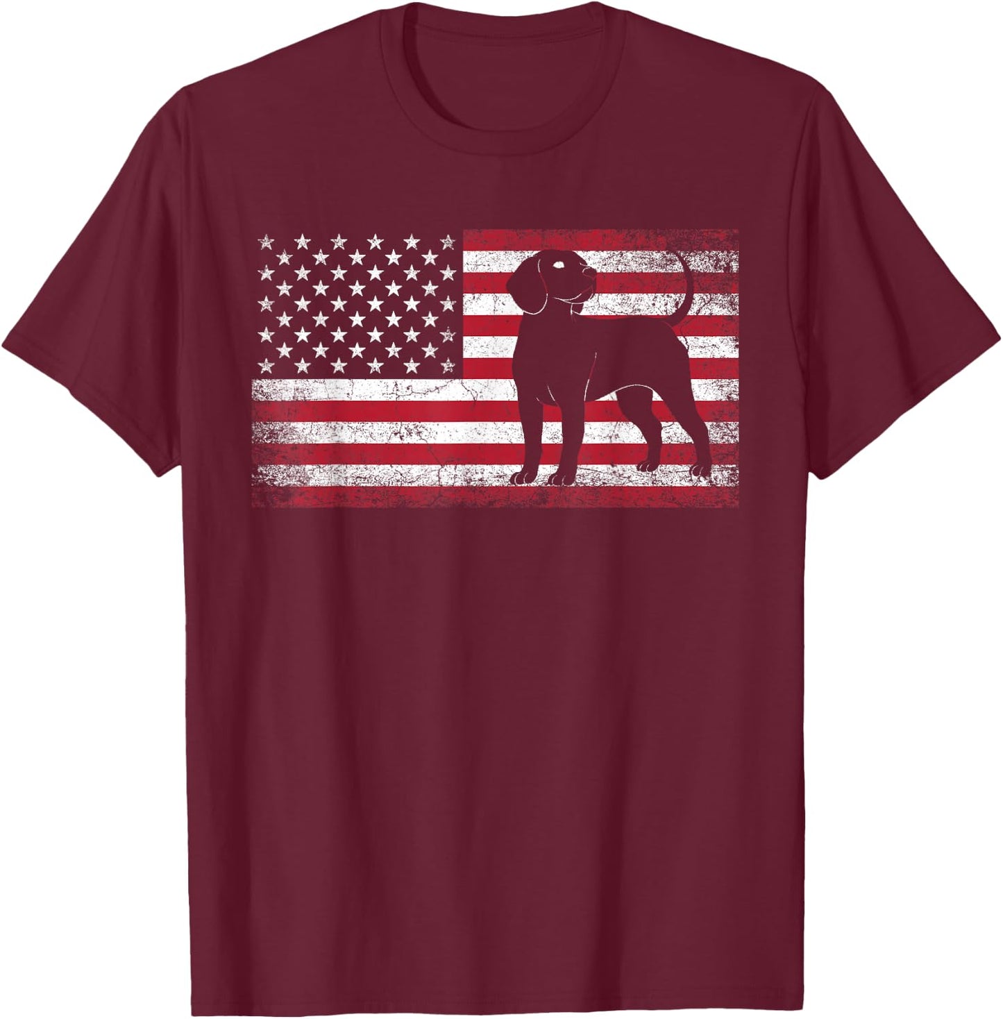 Beagle Dog 4th of July American Flag USA America Patriotic T-Shirt - T-Shirt | Maroon
